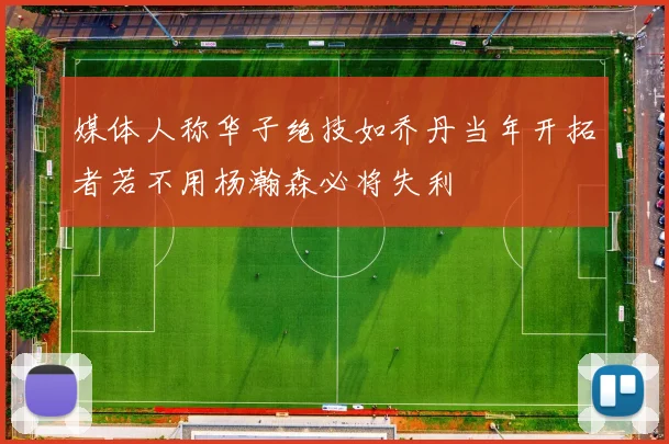 媒体人称华子绝技如乔丹当年开拓者若不用杨瀚森必将失利